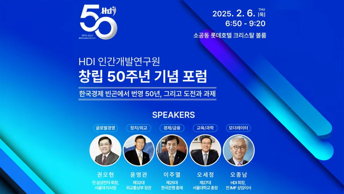 인간개발연구원, 창립 50주년 기념 포럼 개최